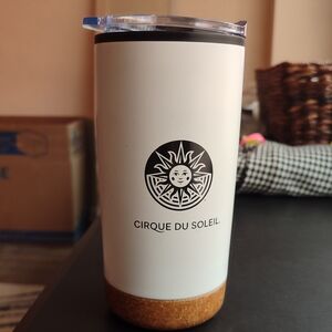 Cirque du Soleil White Tumbler with Cork Base